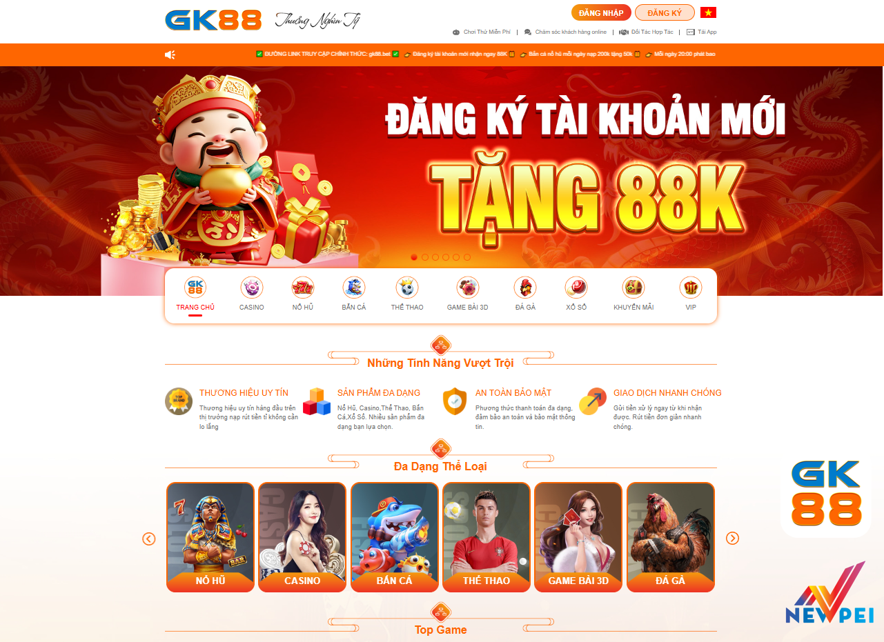 Trang chủ GK88BET Chính Thức Trực Thuộc Tập Đoàn NEWPEI